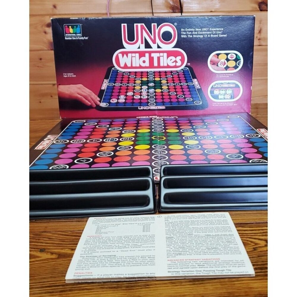 Vintage UNO Wild Tiles 1983 Strategy Board Game International Games